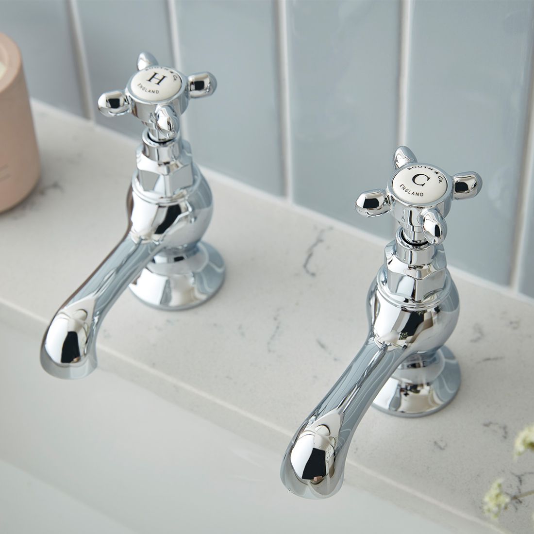 Vado Booth & Co. Axbridge Cross Basin Pillar Taps