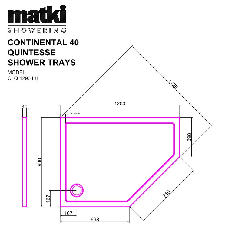 Matki Continental 40 Quintesse Shower trays