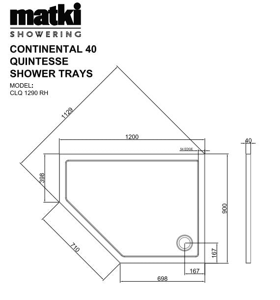 Matki Continental 40 Quintesse Shower trays