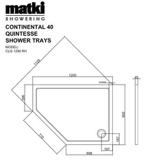 Matki Continental 40 Quintesse Shower trays