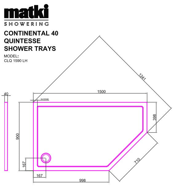 Matki Continental 40 Quintesse Shower trays