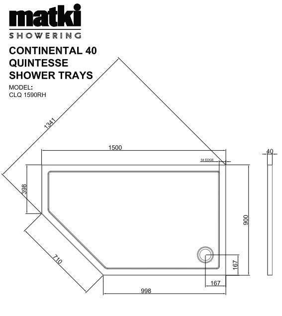 Matki Continental 40 Quintesse Shower trays