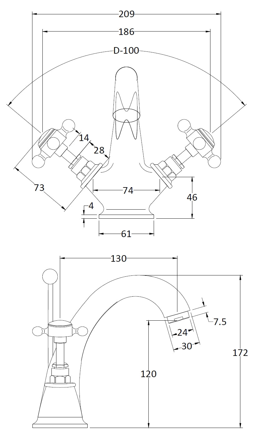 Victrion Crosshead Mono Basin Mixer