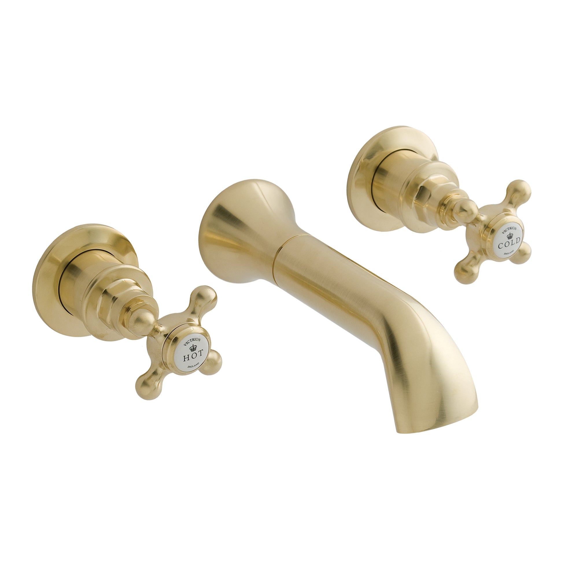 Victrion Crosshead 3 hole wall basin filler