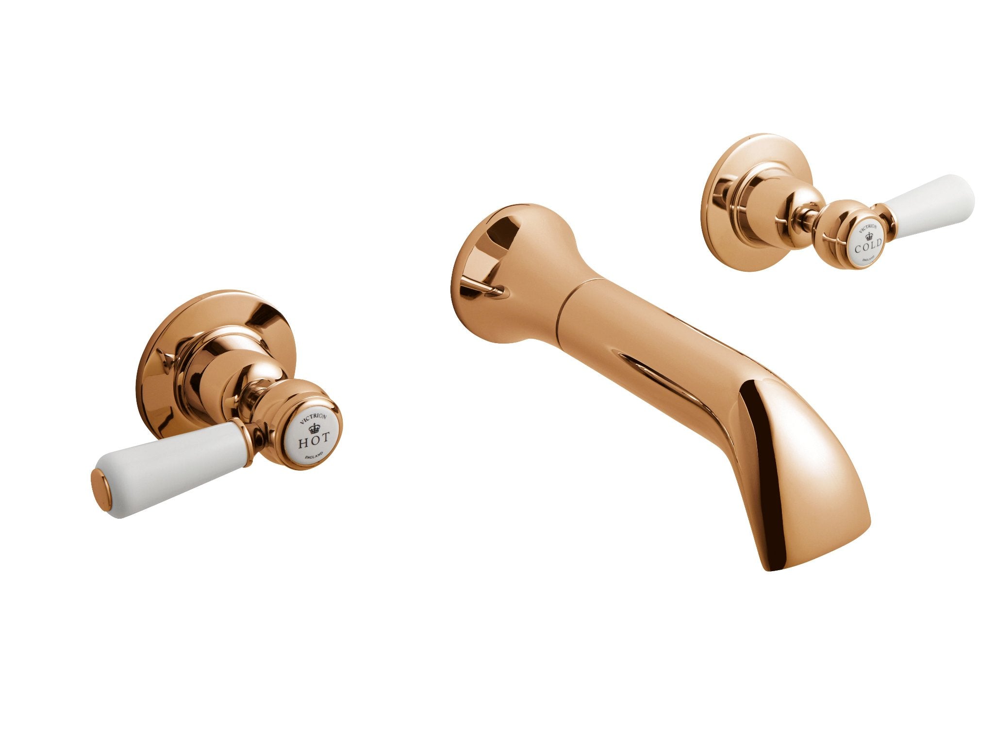 Copper lever handle wall mounted basin tap