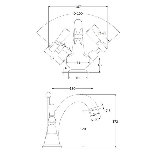 Victrion Lever Mono Basin Mixer