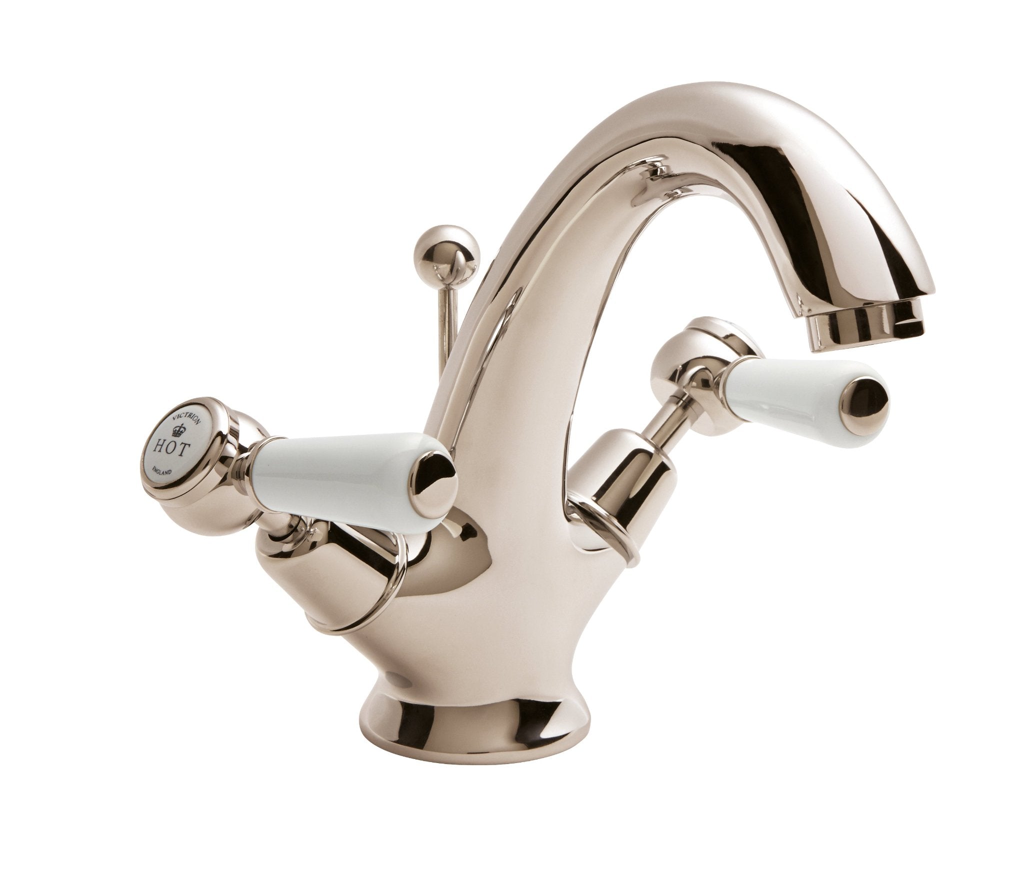 Nickel traditional lever basin mixer 