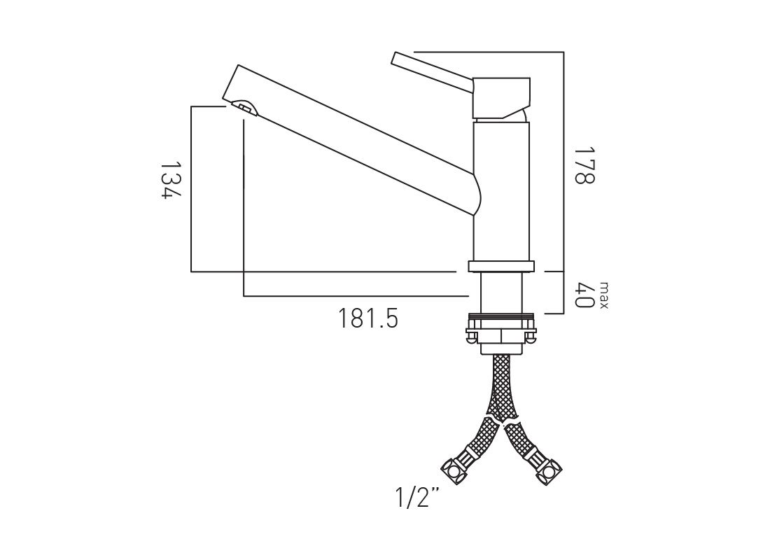 Vado Urban Stainless Steel Mono Kitchen Mixer