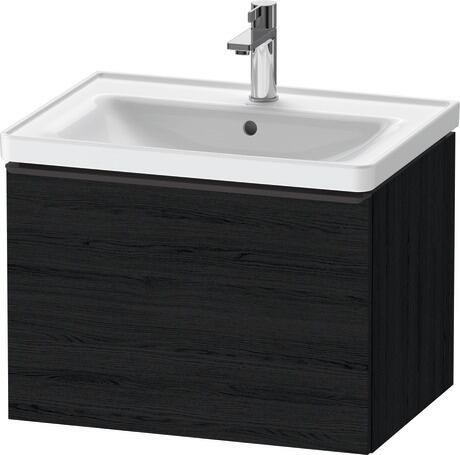 black wood effect vanity unit with basin