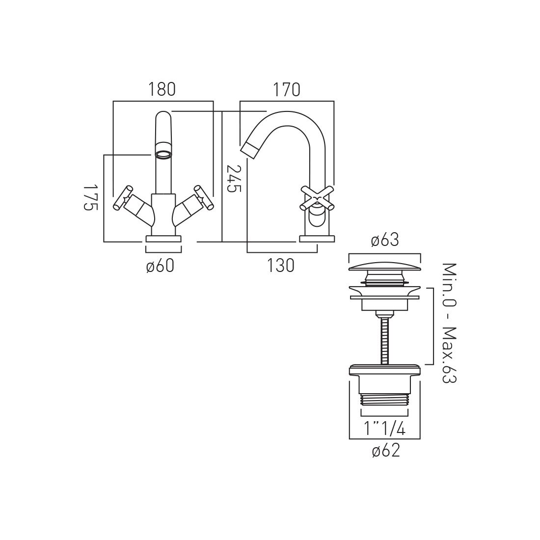 Vado Elements Mono Basin Mixer