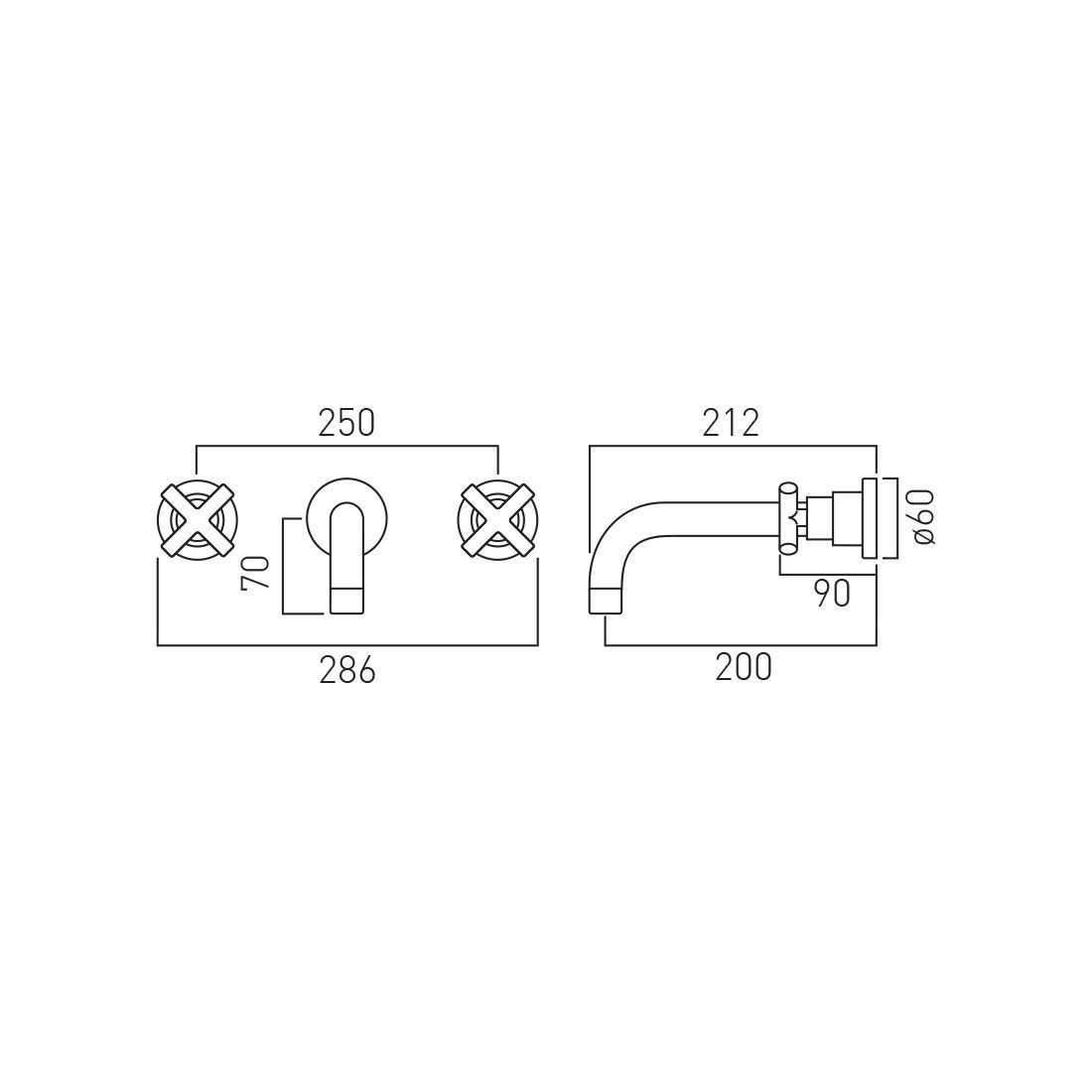 Vado Elements Wall Mounted Bath Filler Tap