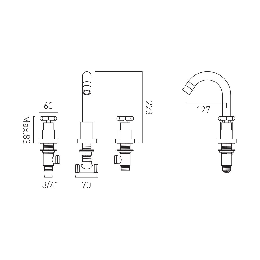 Vado Individual Elements Bath Filler