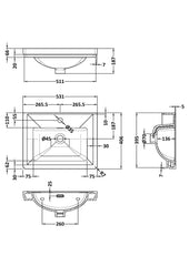 BC Designs Classic Fireclay Basin 500mm