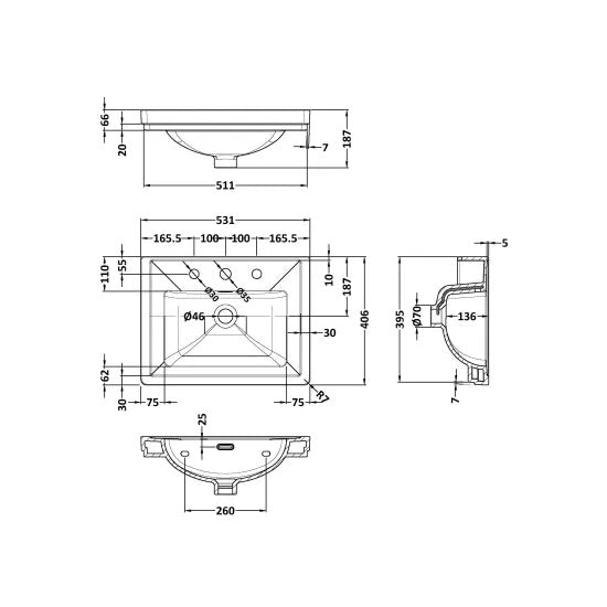 BC Designs Classic Fireclay Basin 500mm