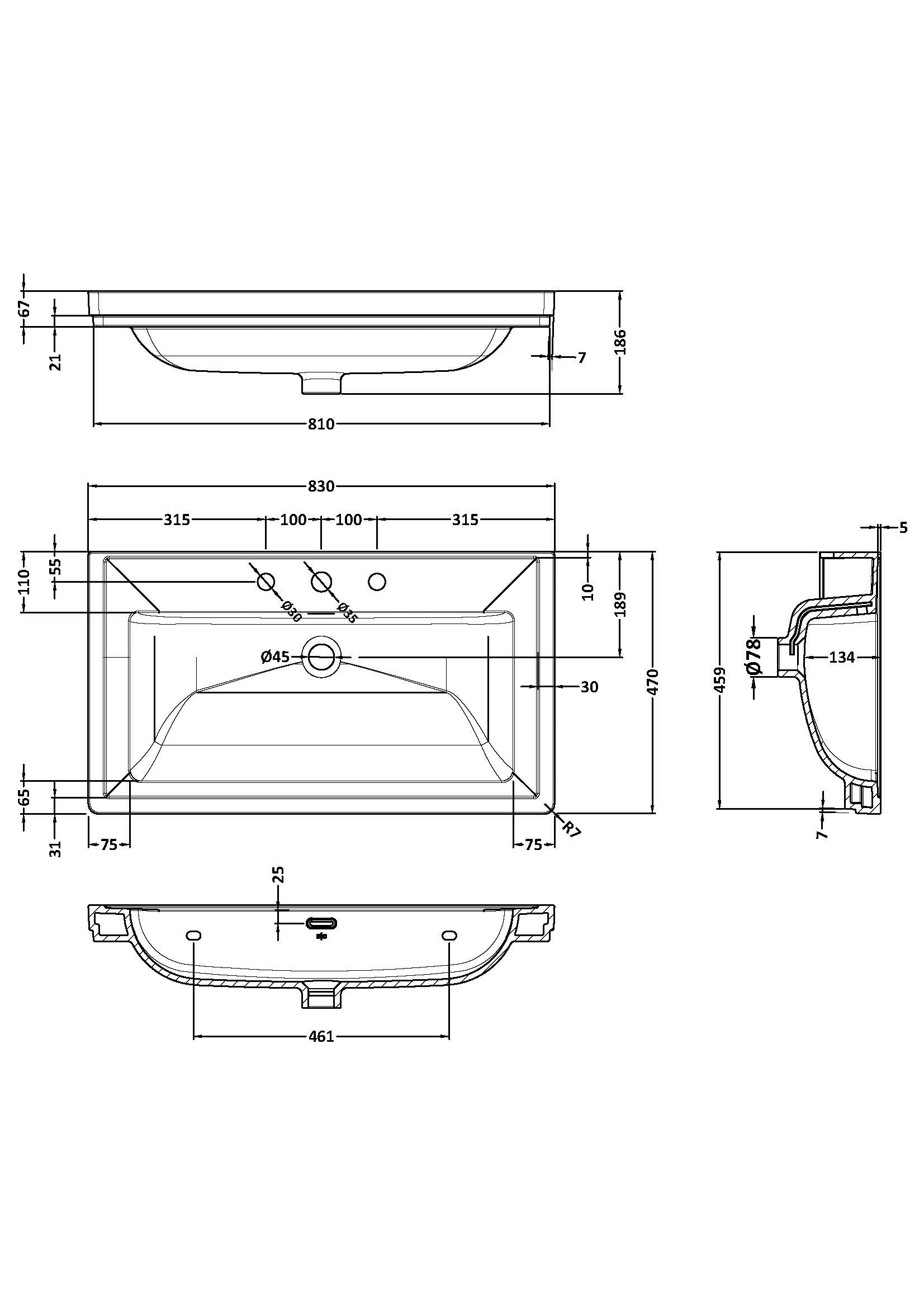 BC Designs Classic Fireclay Basin 800mm