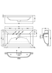 BC Designs Modern Fireclay Basin 800mm