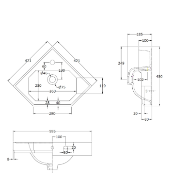 fitzroy corner basin line drawing