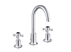 JTP Grosvenor Cross 3 Hole Basin Mixer with Swivel Spout