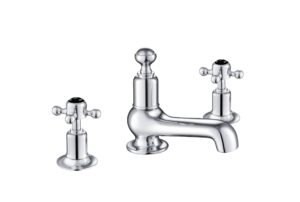 JTP Grosvenor Cross 3 Hole Deck Mounted Basin Mixer