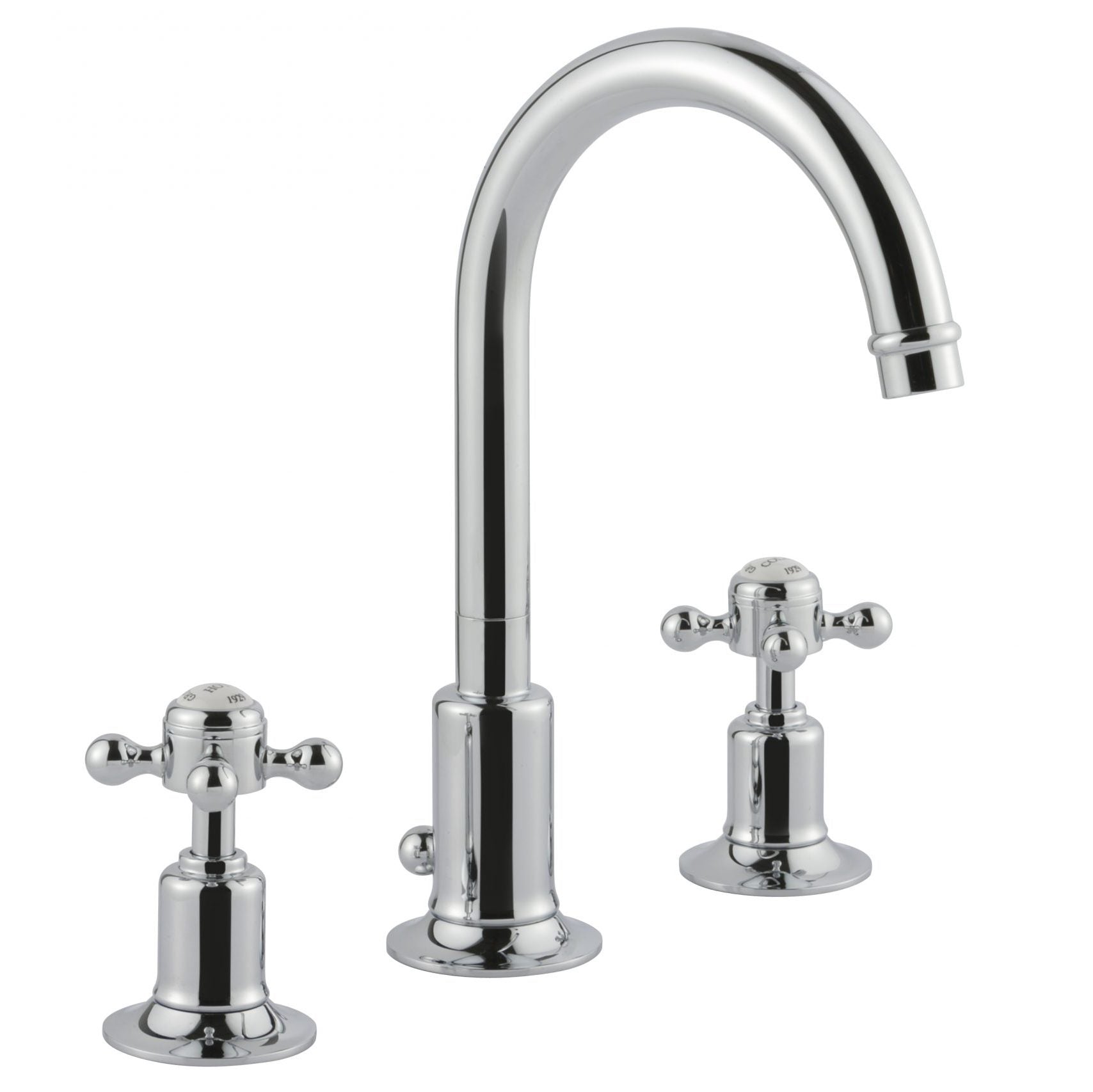 JTP Grosvenor Cross 3 Hole Basin Mixer with Swivel Spout