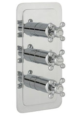 JTP Grosvenor Cross Thermostatic 2 Outlet 3 Handle Shower Valve