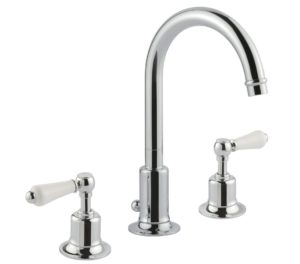 JTP Grosvenor Lever 3 Hole Basin Mixer with Swivel Spout