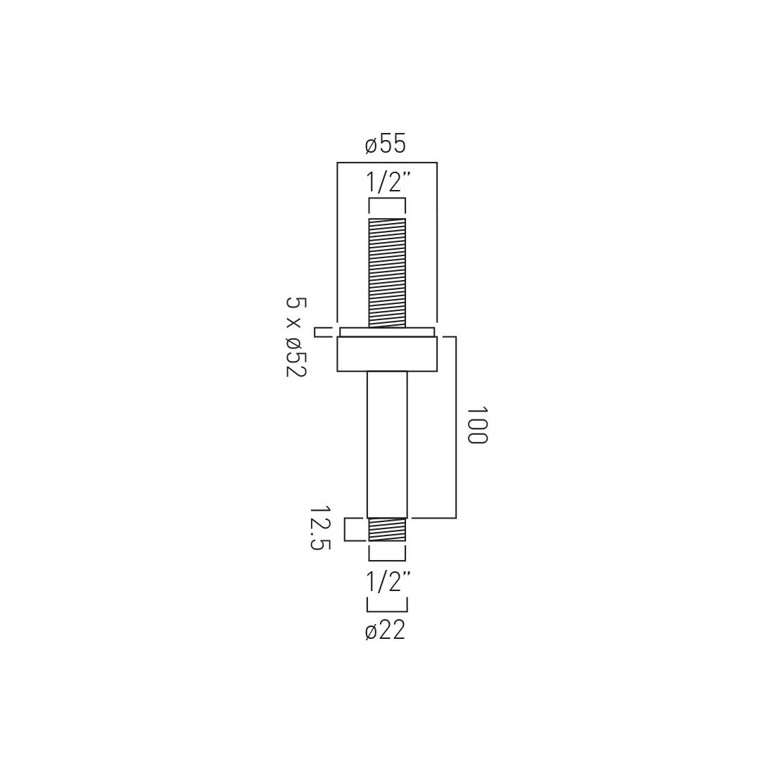 Vado Individual Ceiling Mounted Shower Arm