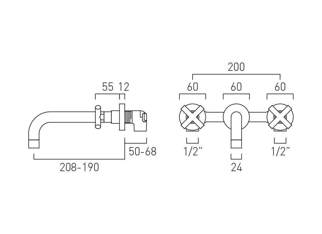 Vado Individual Elements Wall Mounted Basin Mixer Tap