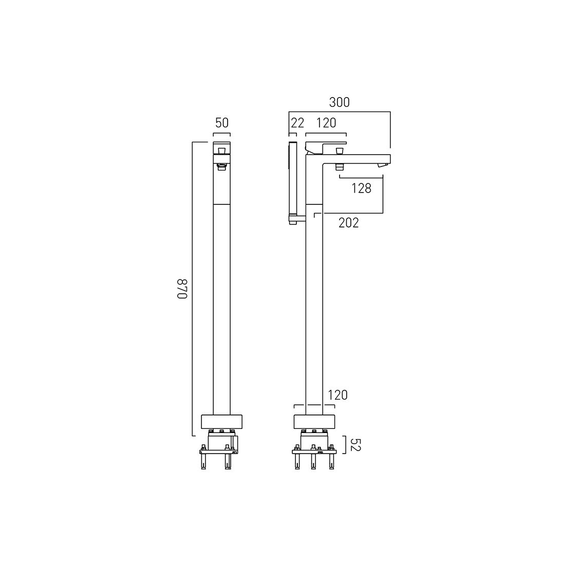 Vado Individual Notion Floorstanding Bath Shower Mixer