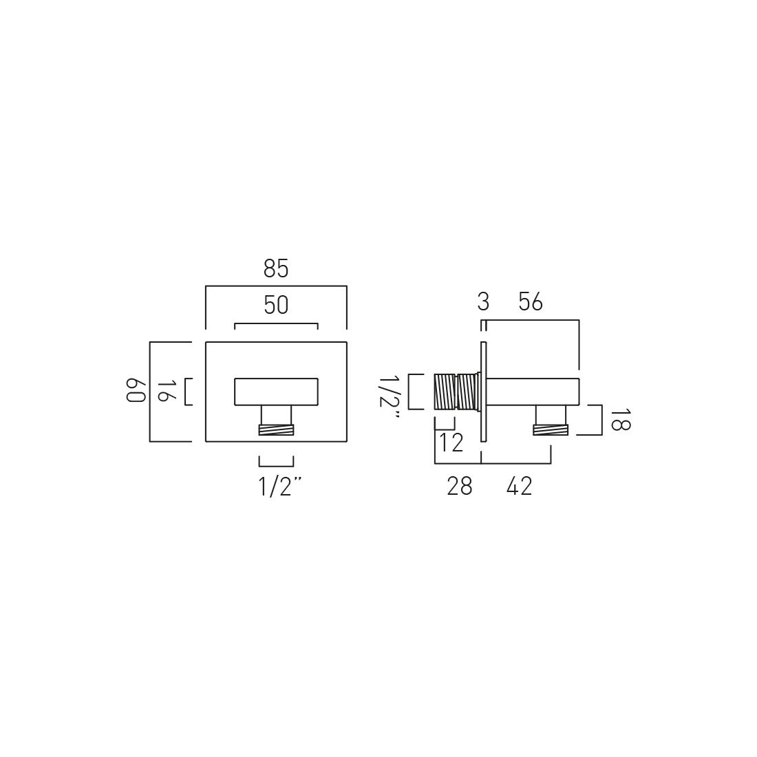 Vado Individual Square Wall Outlet