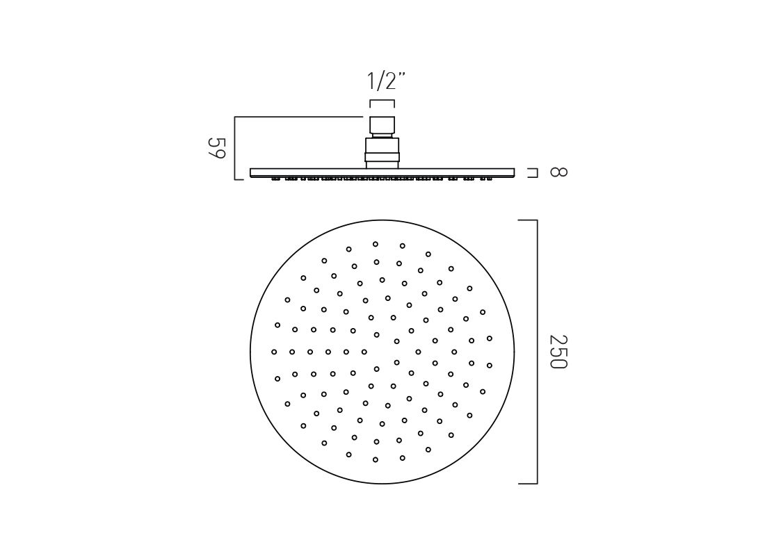 Vado Individual Round Shower Head  (3 sizes)