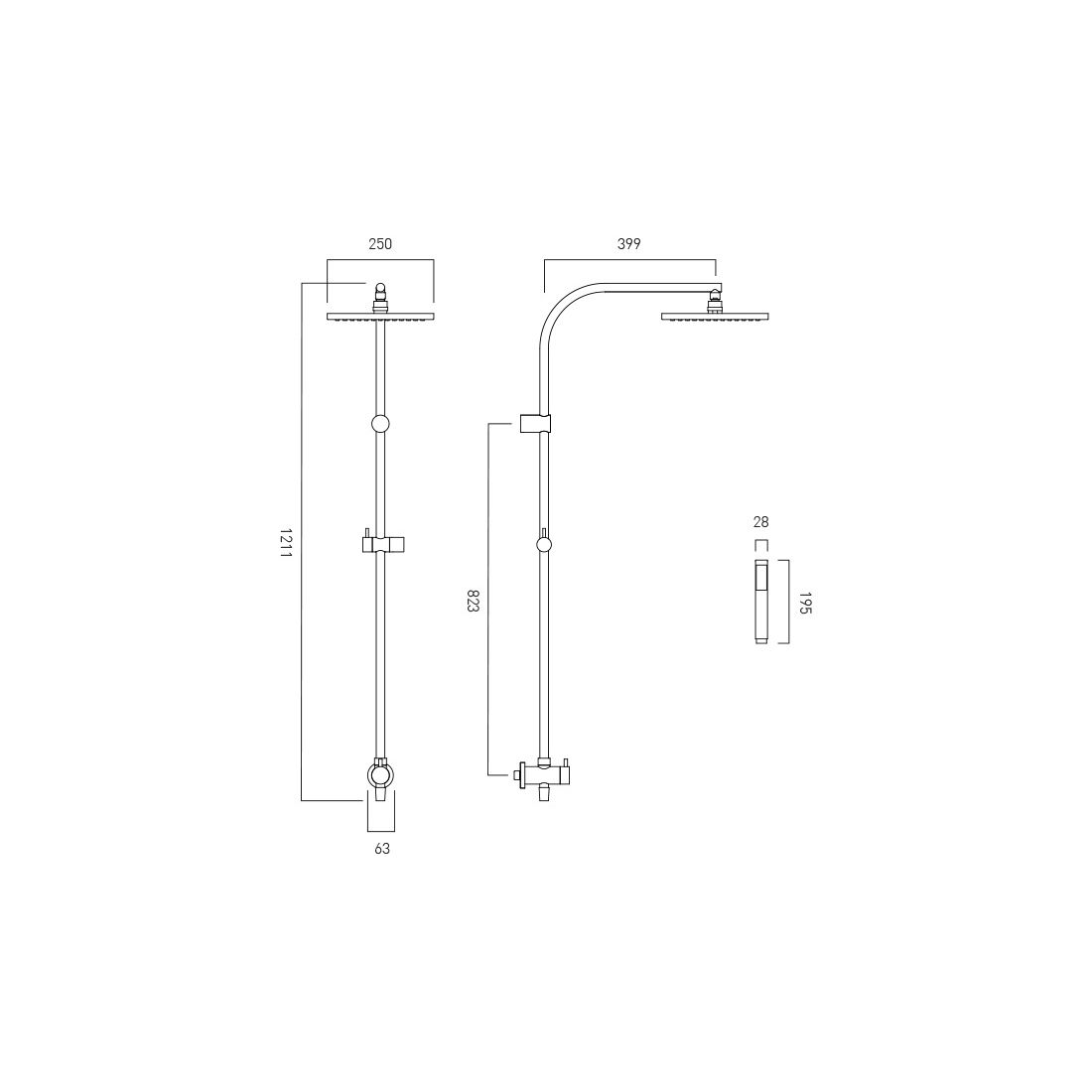 Vado Showering Solutions Round Adjustable Thermostatic Column