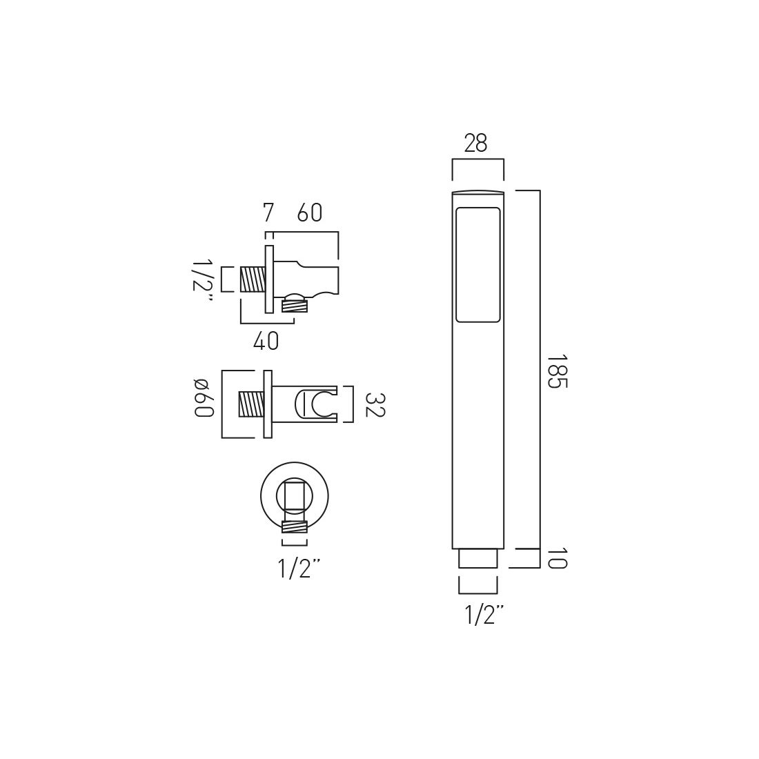 Vado Individual Mini Shower Kit with Integrated Outlet