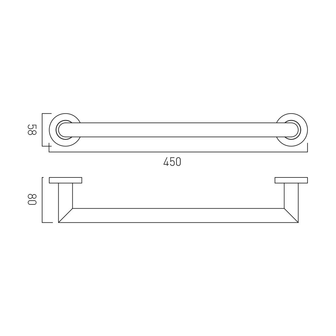 Vado Individual Spa Towel Rail 450mm