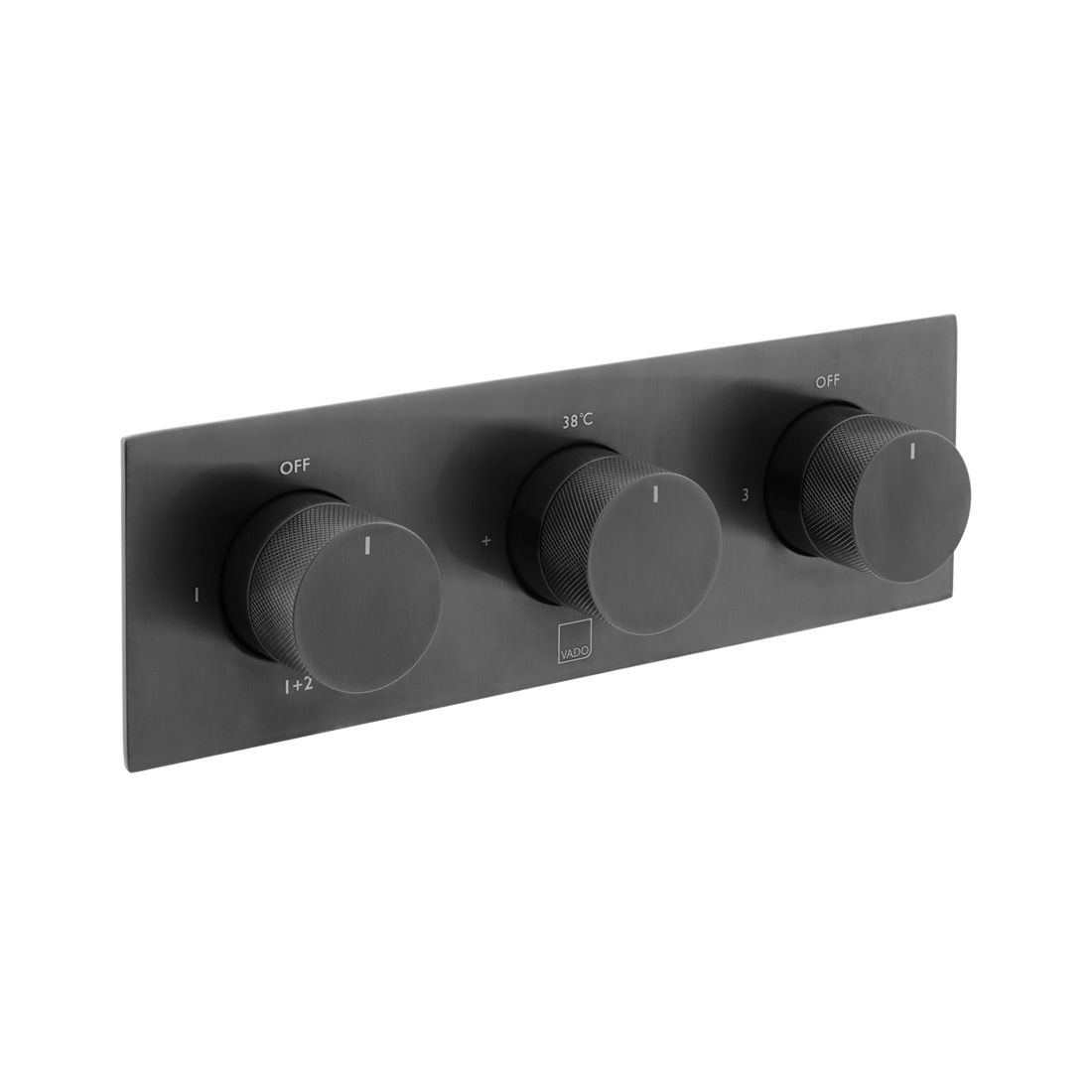 Vado Individual Knurled Accents Horizontal 3 Outlet Shower Valve