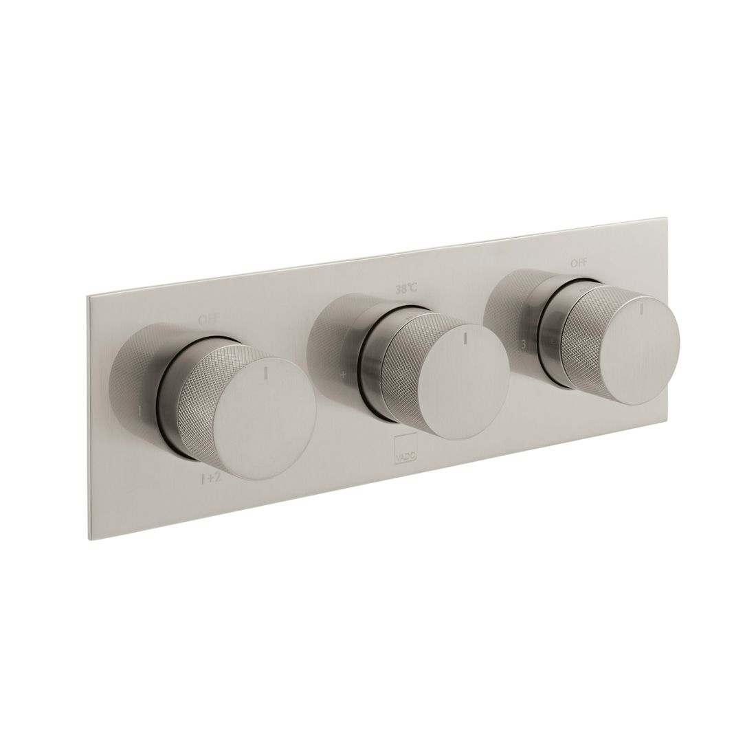 Vado Individual Knurled Accents Horizontal 3 Outlet Shower Valve