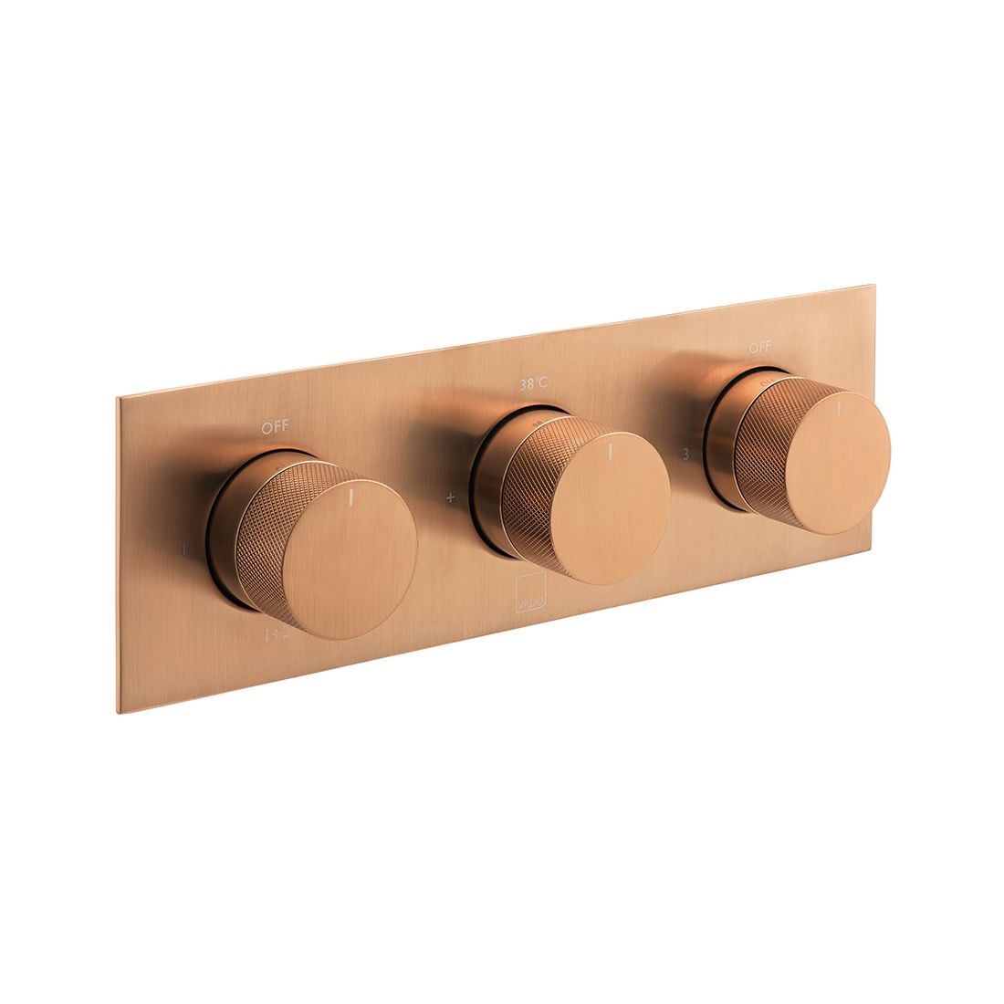 Vado Individual Knurled Accents Horizontal 3 Outlet Shower Valve