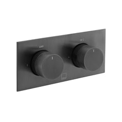 Vado Individual Knurled Accents Horizontal 2 Outlet Shower Valve