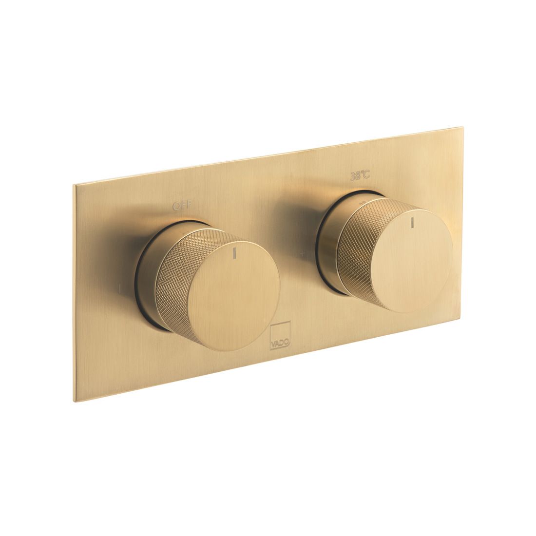 Vado Individual Knurled Accents Horizontal 2 Outlet Shower Valve