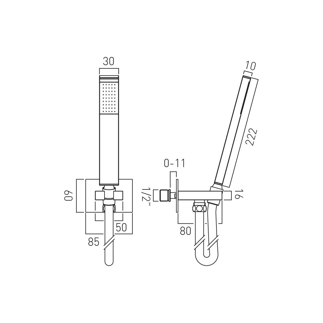 Vado Instinct Mini Shower Kit with Integrated Outlet