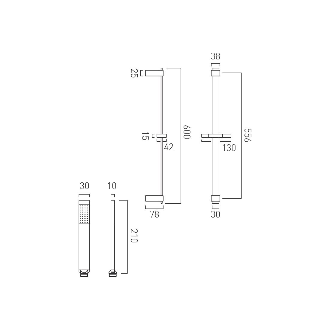 Vado Instinct Slide Rail Shower Kit