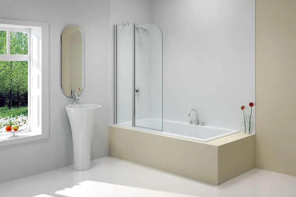 Merlyn 2 Panel Folding Curved Bath Screen