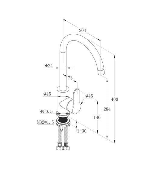 JTP Inox Stainless Steel Sink Mixer