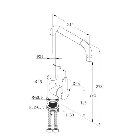 JTP Inox Stainless Steel Sink Mixer IX183