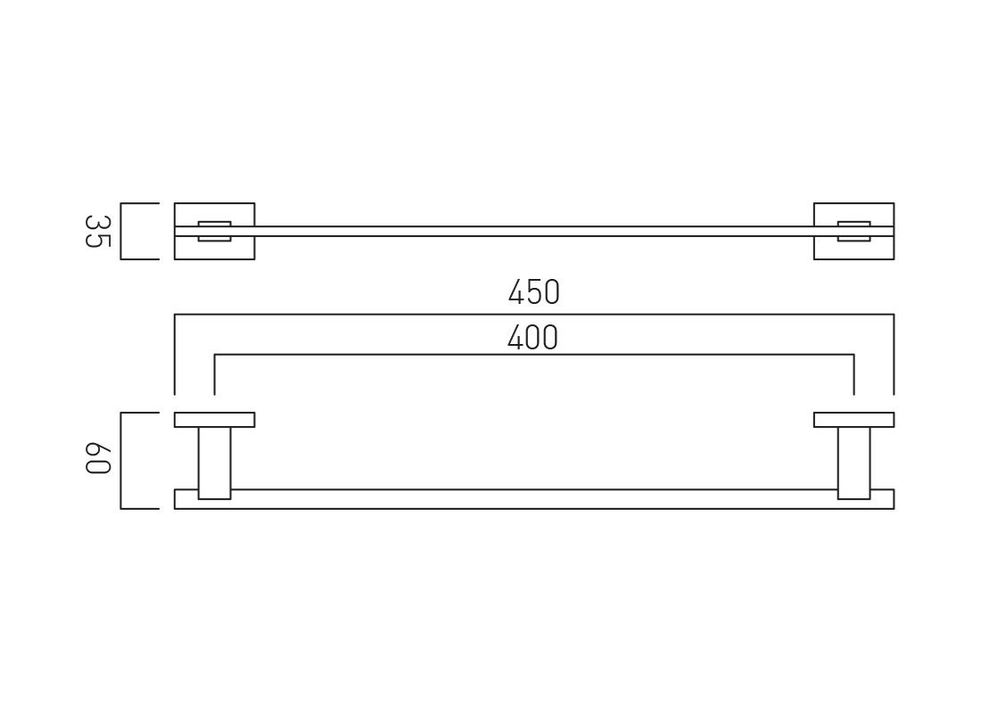 Vado Level Towel Rail 450mm