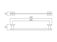 Vado Level Towel Rail 450mm