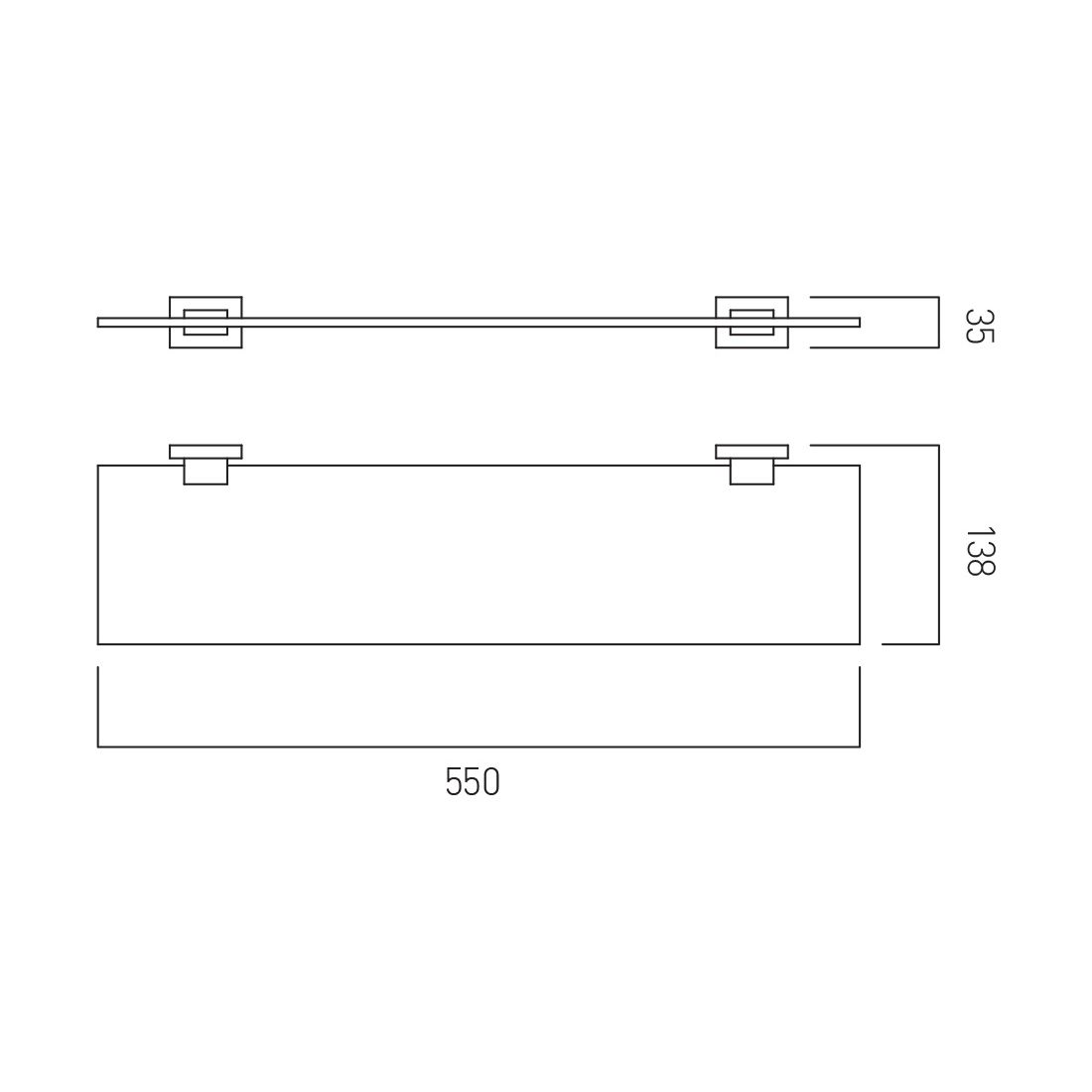 Vado Level Frosted Glass Shelf