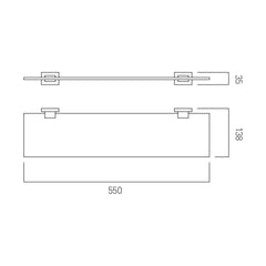 Vado Level Frosted Glass Shelf