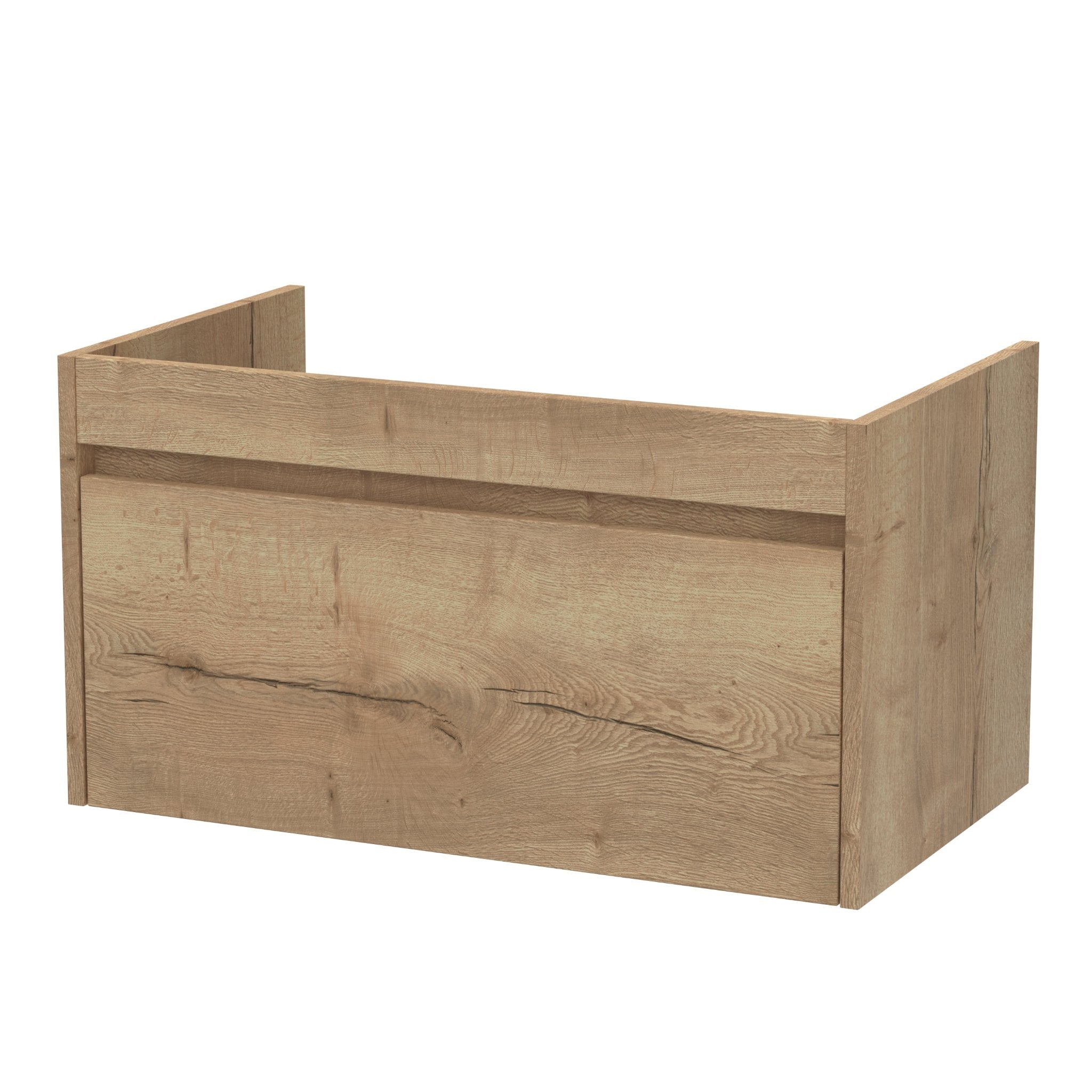 Oak finish wall mounted basin unit