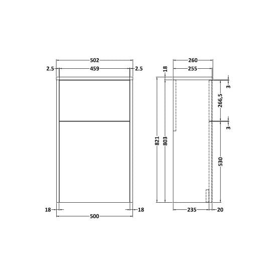 BC Designs Loftwood 500mm WC Unit